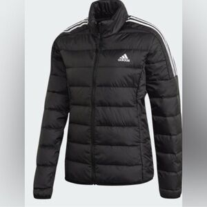 Adidas Black Quilted Jacket with White Accents
